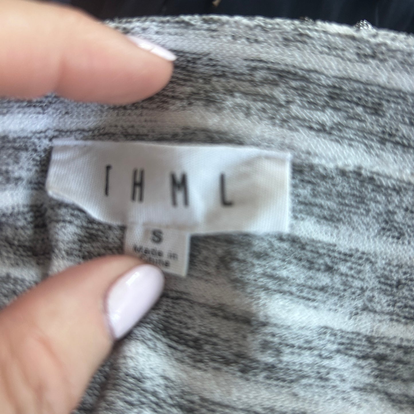 THML Black, Blue, White Striped Long Sleeve Pullover Top Womens Size Small