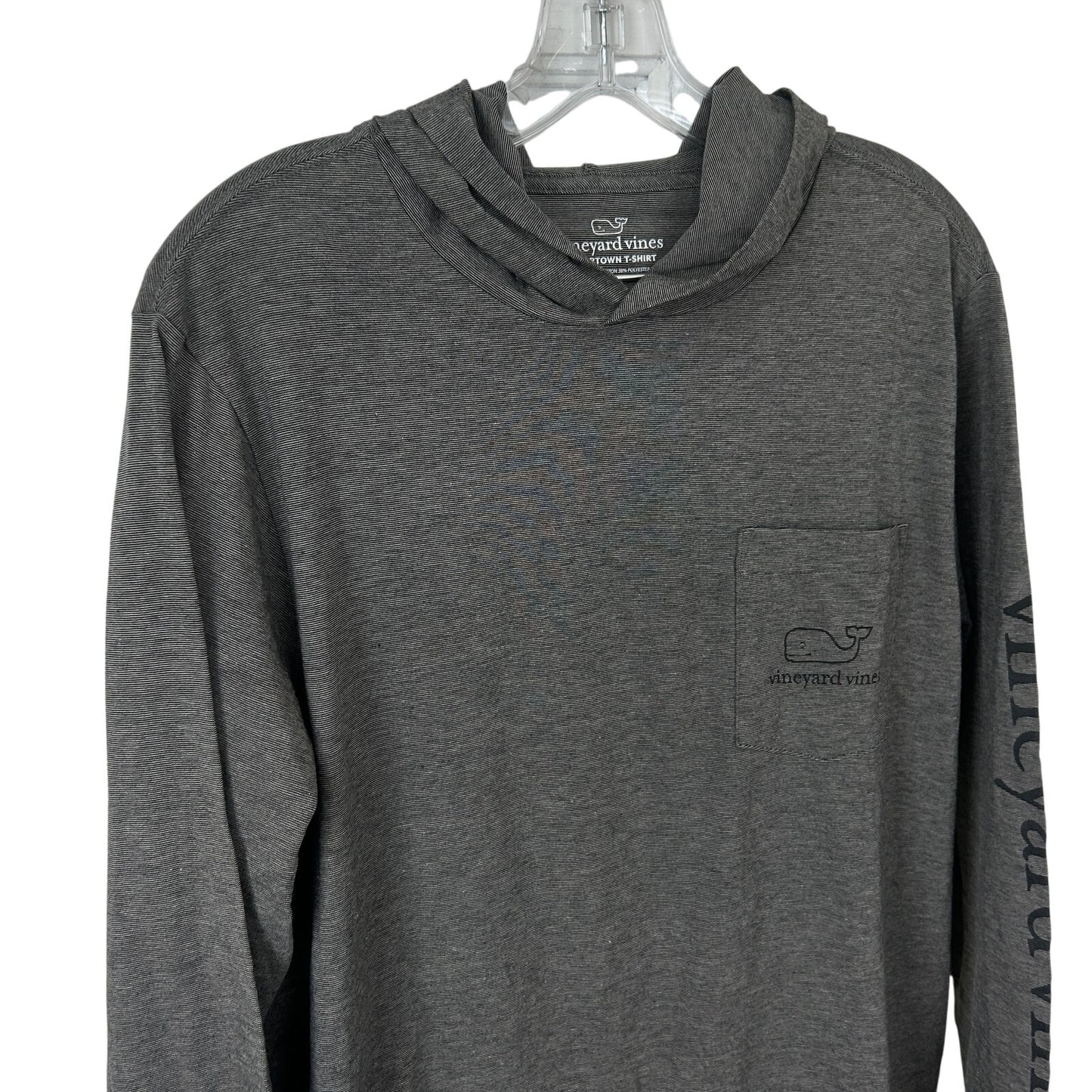 Vineyard Vines Gray Long Sleeve Hooded Island T-Shirt Mens Size Small