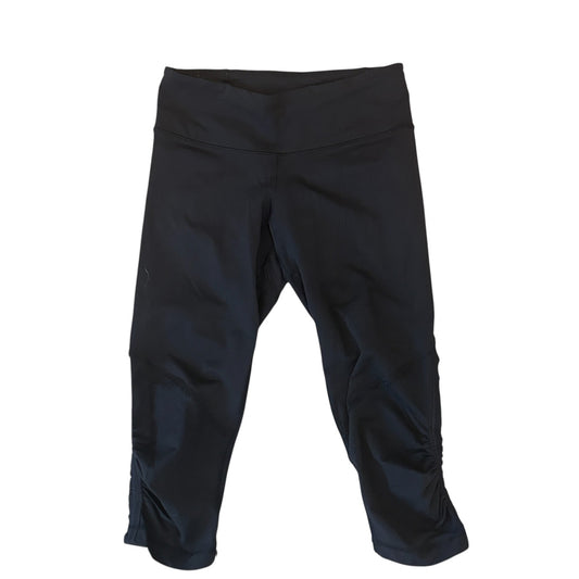 Lululemon Black 19" Cropped Leggings Side Ruching Womens Size 4