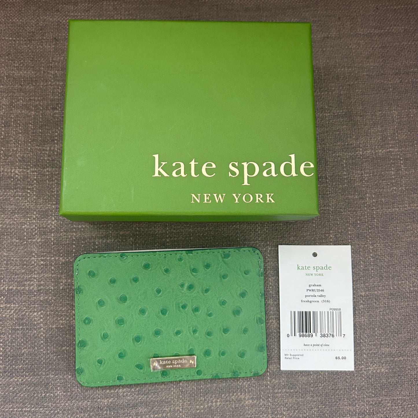 Kate Spade New York NEW IN BOX Freshgreen Graham  Leather Credit Card Holder