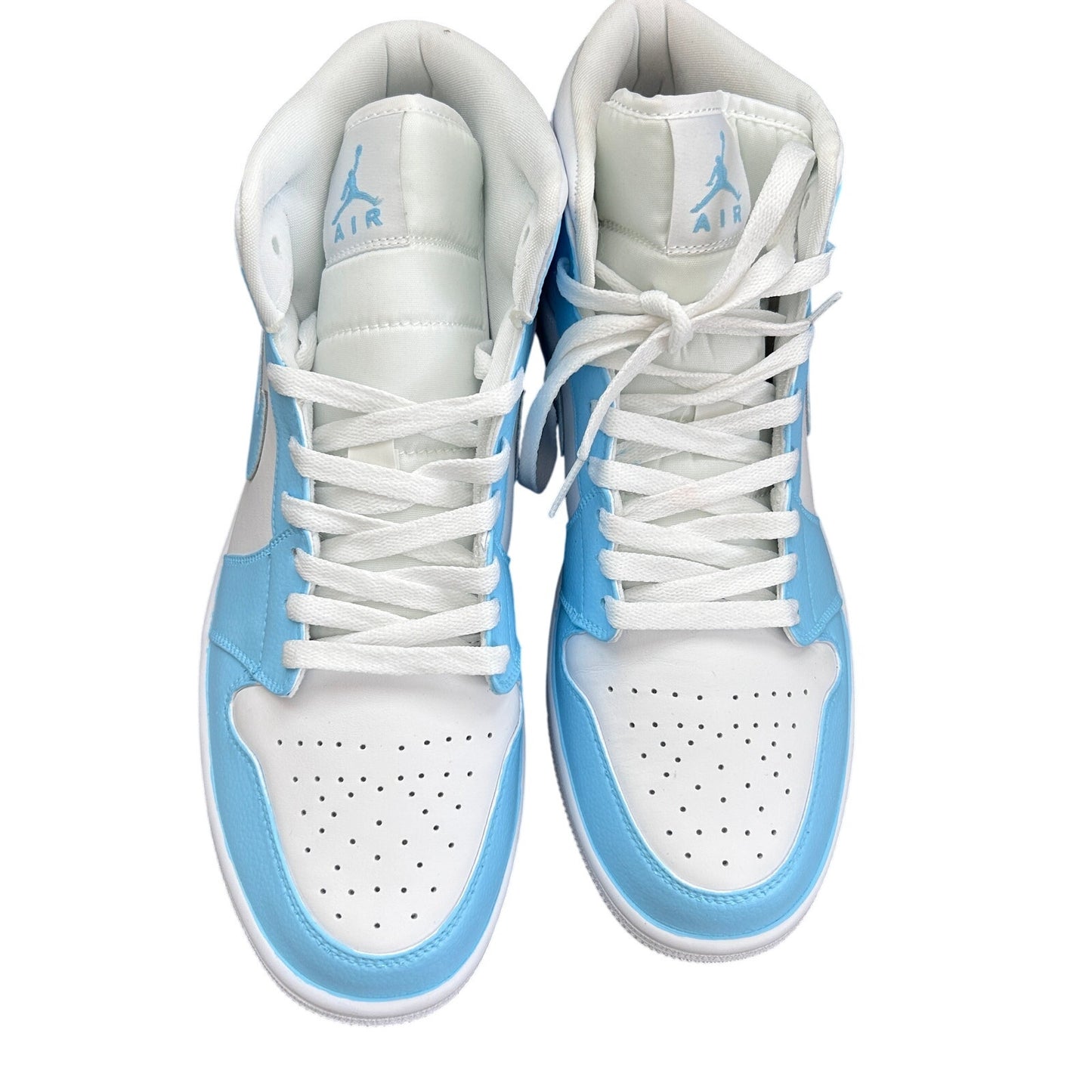 Nike Air Jordan 1 Mid White / Light Blue 554725-109 Men's Size 11 New In Box