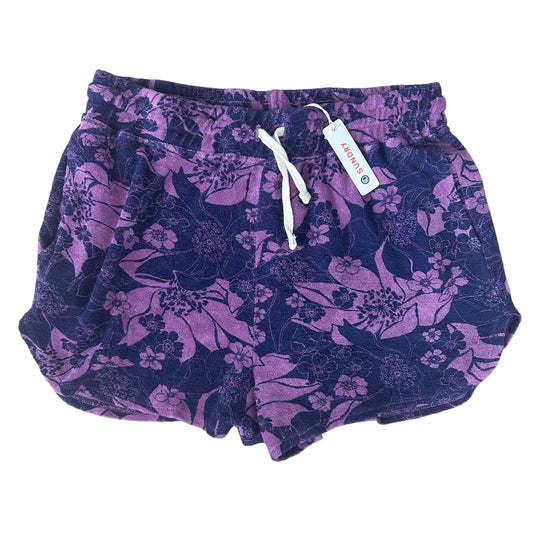 Sundry NWT Purple and Navy Blue Floral Terry Shorts Womens Size XL NEW
