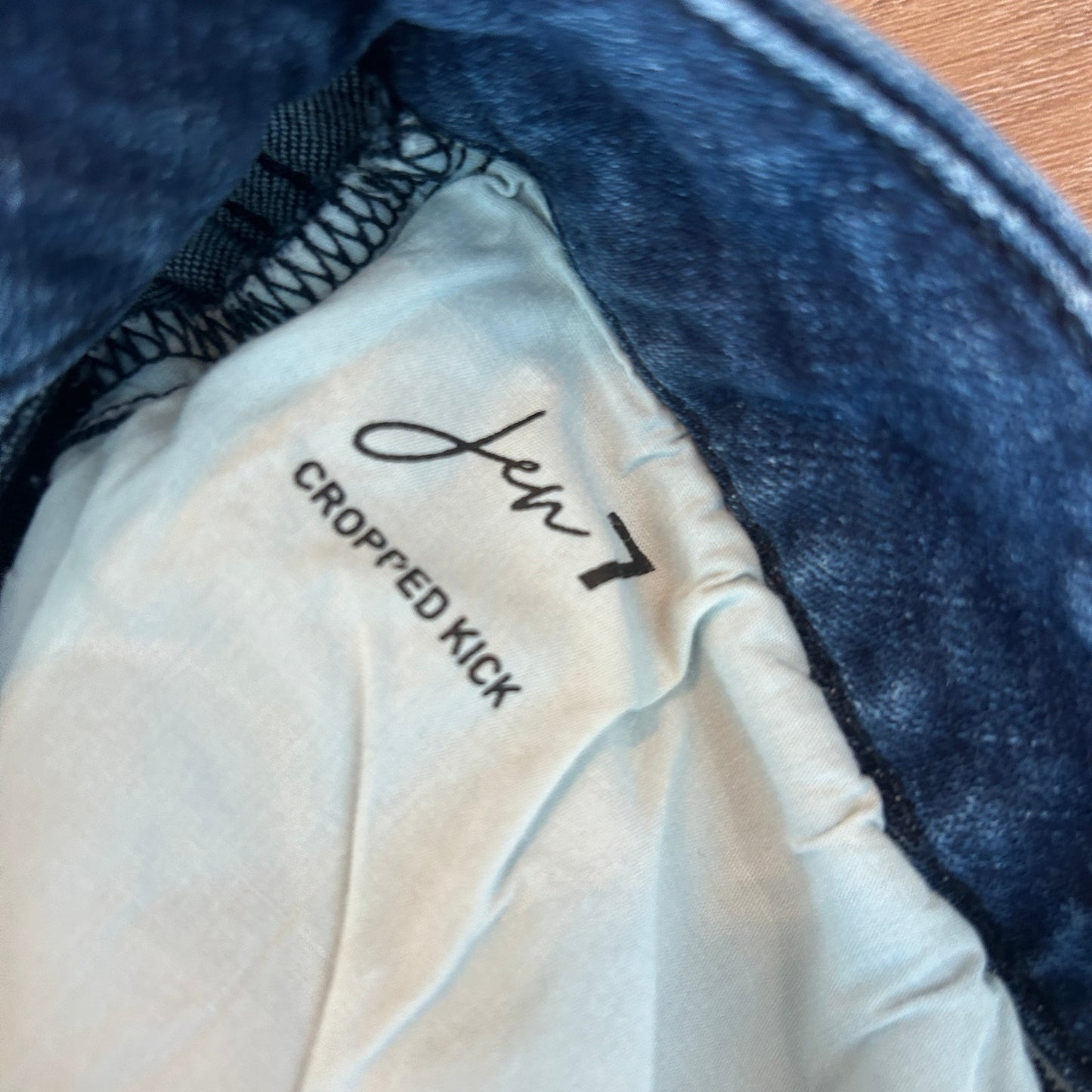 Jen 7 by 7 For All Mankind Cropped Kick Raw Hem Jeans Womens Size 6