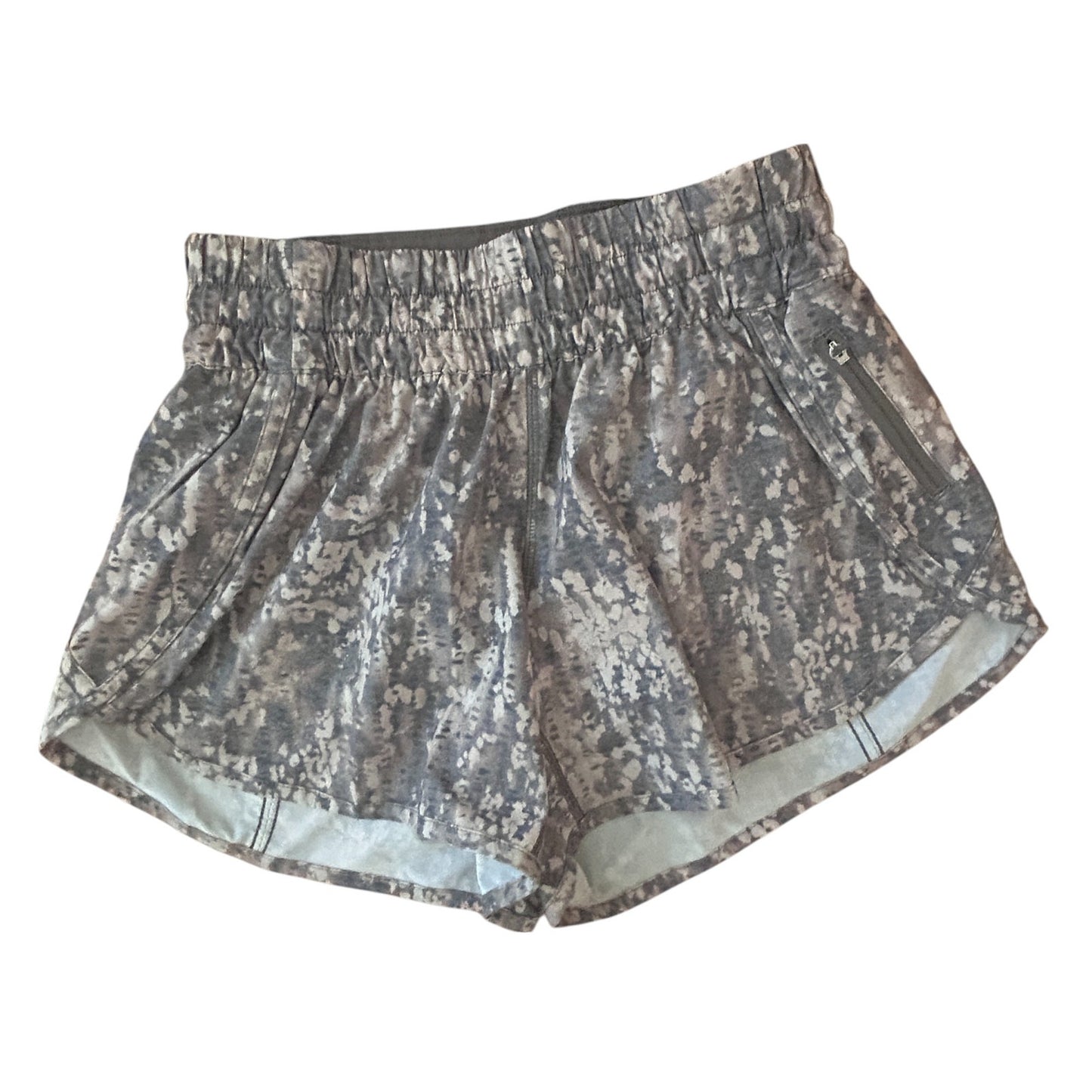 Lululemon Olive Green and Tan Camo Lined Tracker Short Womens Size 6