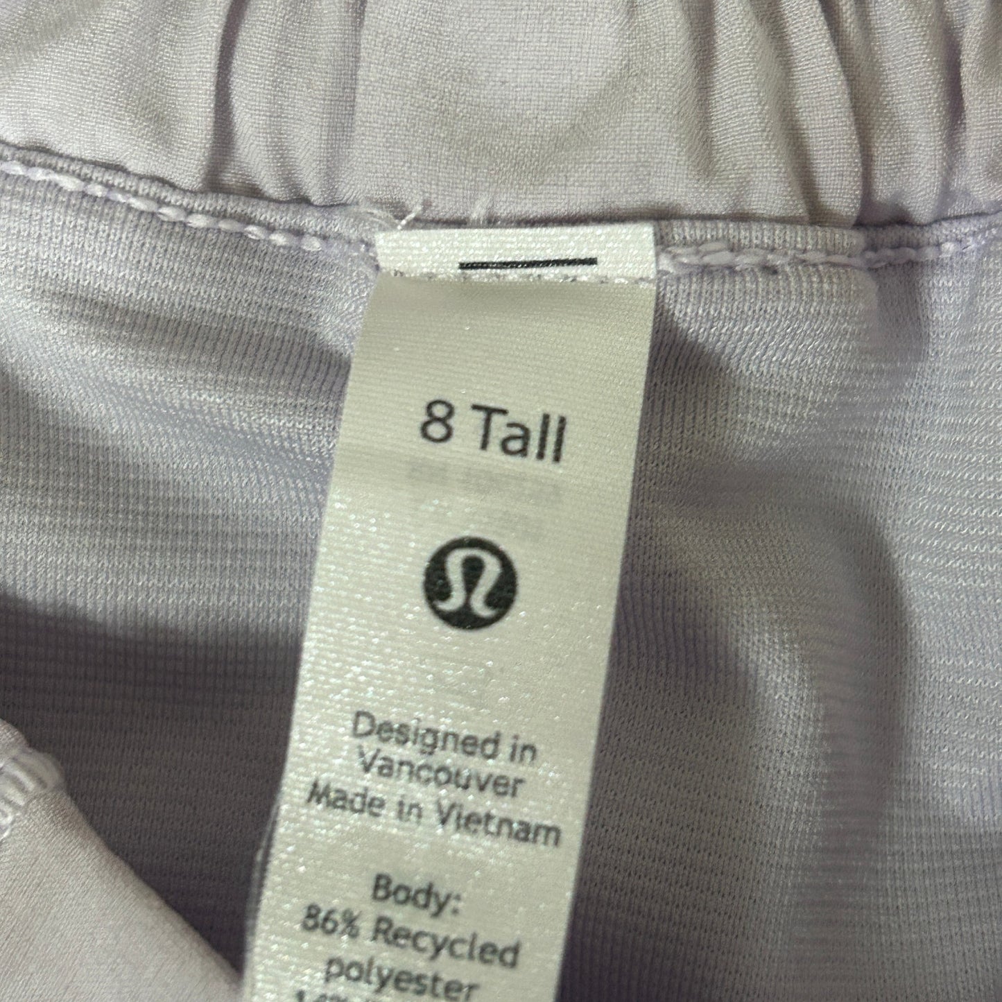 Lululemon Light Purple Hotty Hot High-Rise Lined Short 4" Womens Size 8 Tall