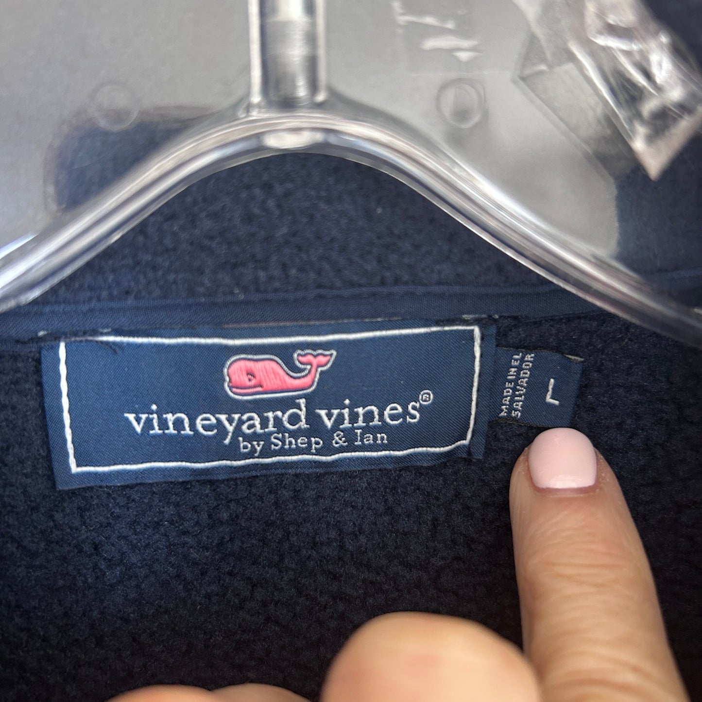 Vineyard Vines Navy Blue 1/4 Zip Fleece Pullover Men's Size Large