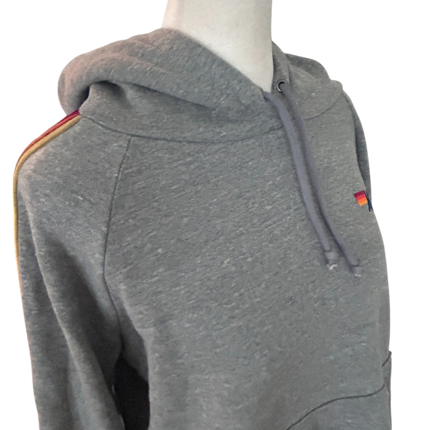 Aviator Nation Gray Pullover Hoodie Front Zippered Pockets Womens Size Medium