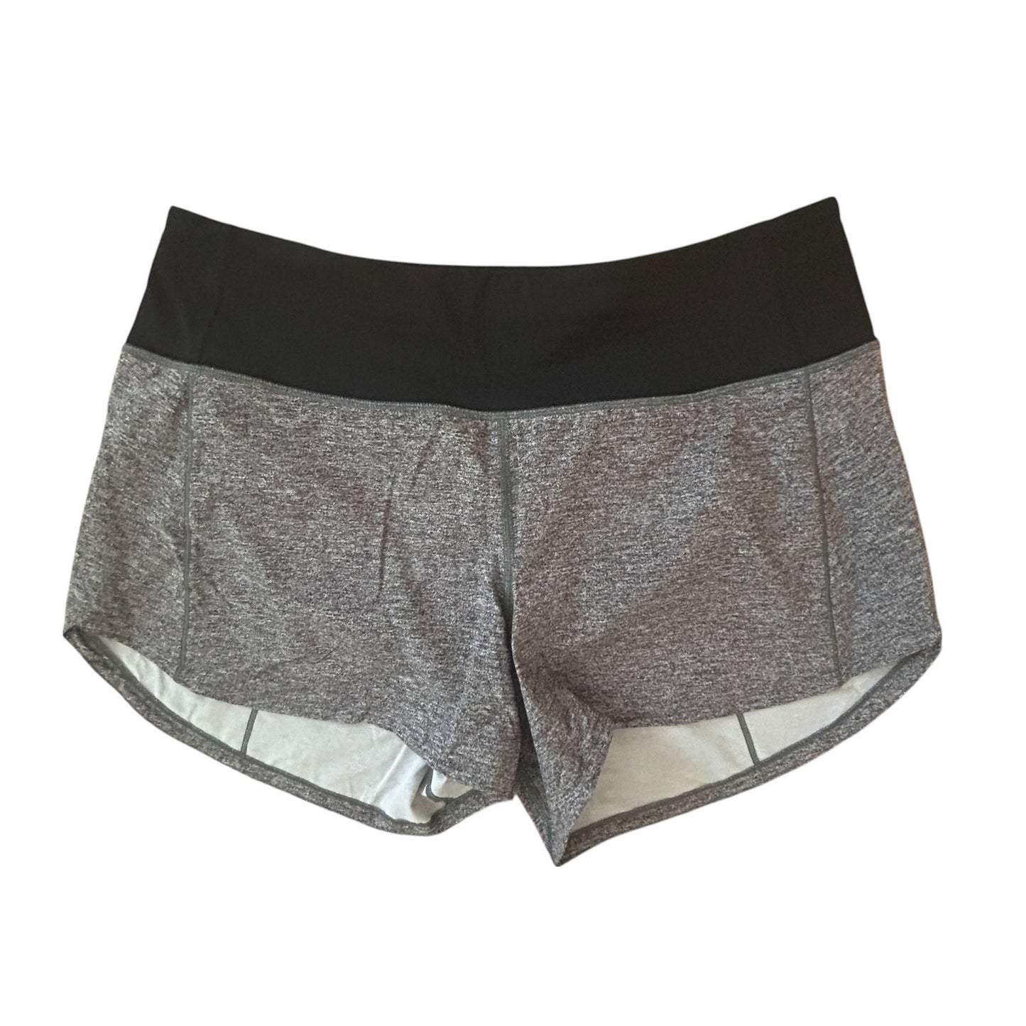 Lululemon Heather Gray / Black Speed Up High Rise Lined Short Womens Size 6 Tall