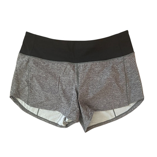 Lululemon Heather Gray / Black Speed Up High Rise Lined Short Womens Size 6 Tall