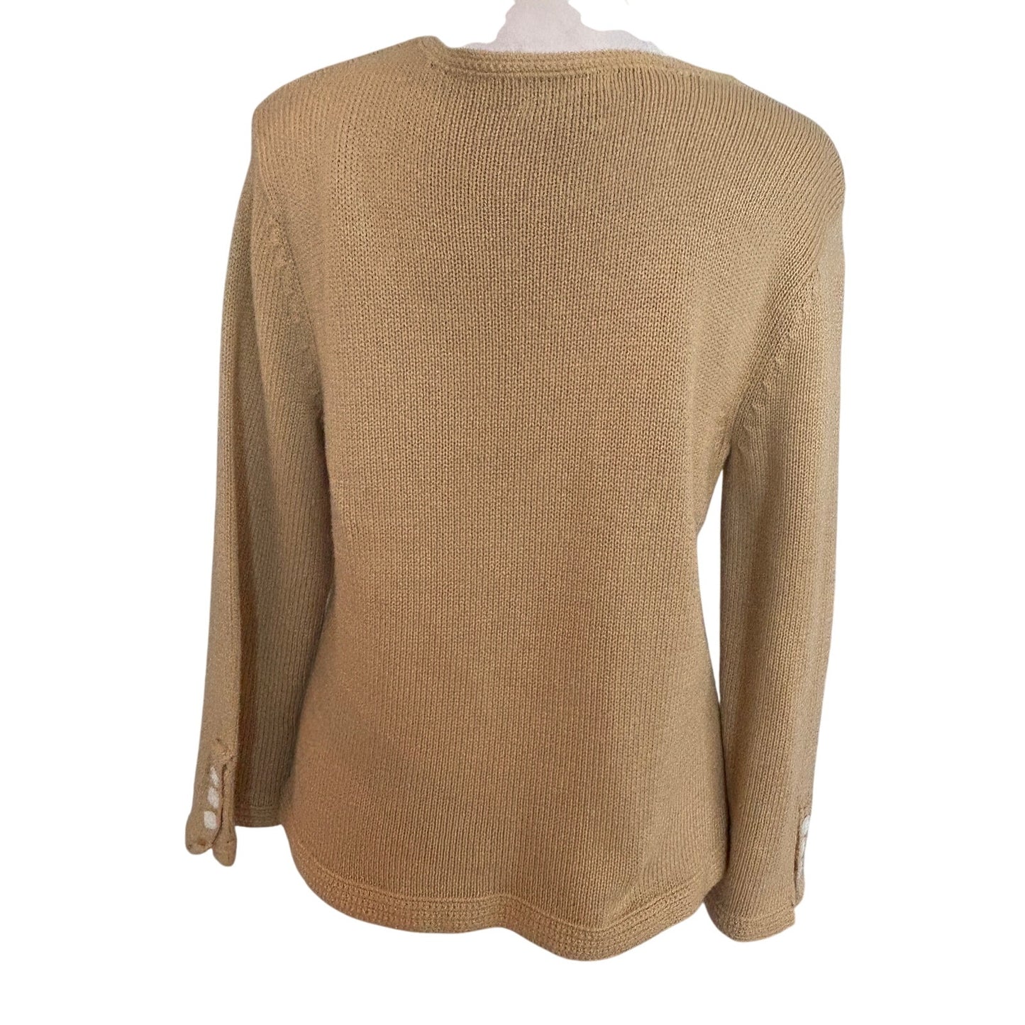 Lauren Hansen Studio Brown Button Down Cardigan Sweater Unique Womens Size Small