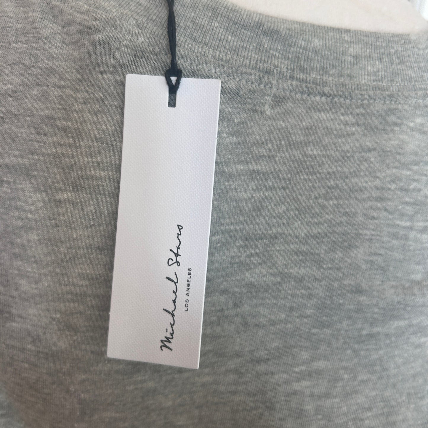 Michael Stars Mac High Crew Boxy Tee Long Sleeve Heather Gray Womens Medium NEW