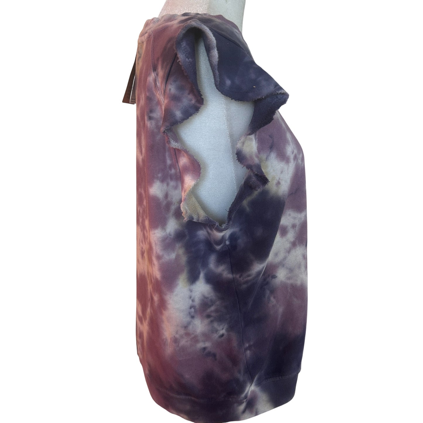 Anthropologie T.LA Purple Tie Dye Ruffled Sleeveless Top Womens Size Medium NEW