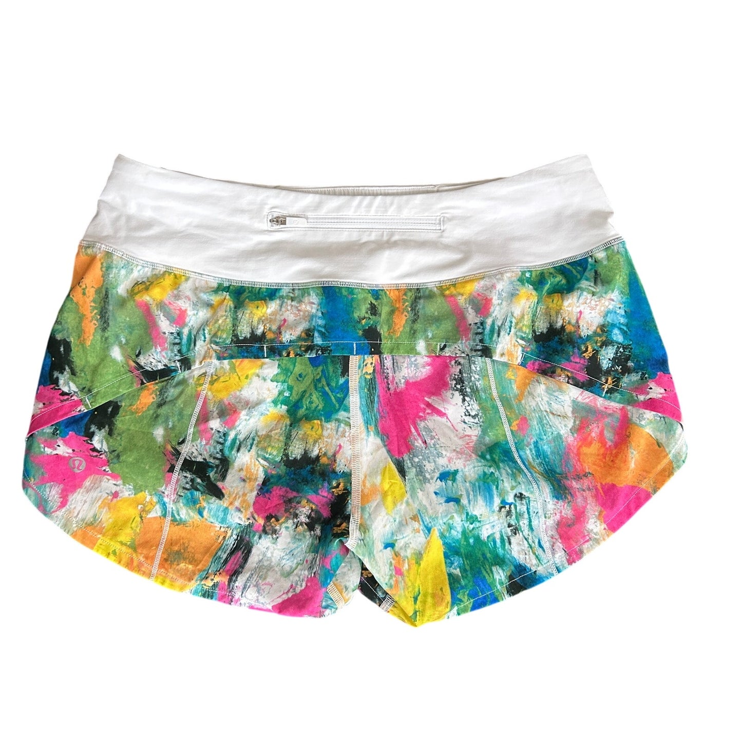 Lululemon Paint Splatter Speed Up High Rise Lined Short Womens Size 8