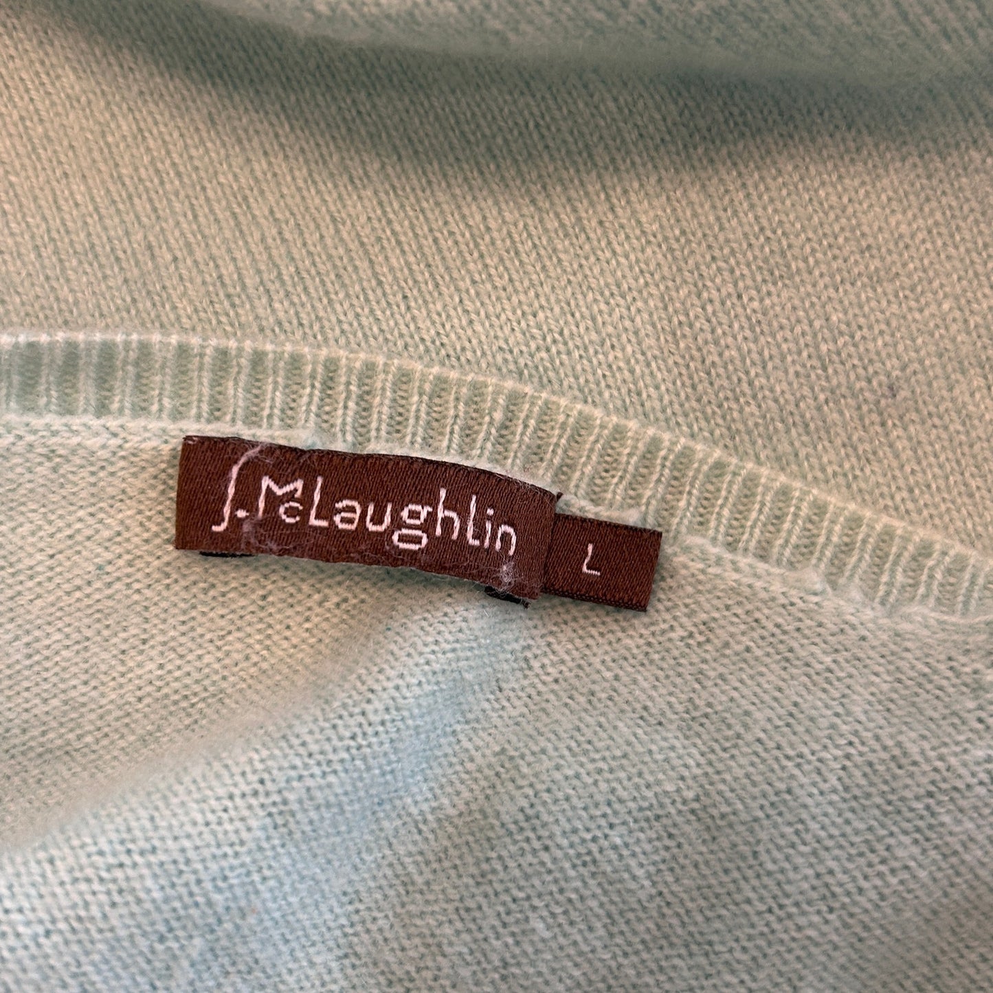 J McGlaughlin Light Blue V-Neck Long Sleeve Cashmere Sweater Womens Size Large