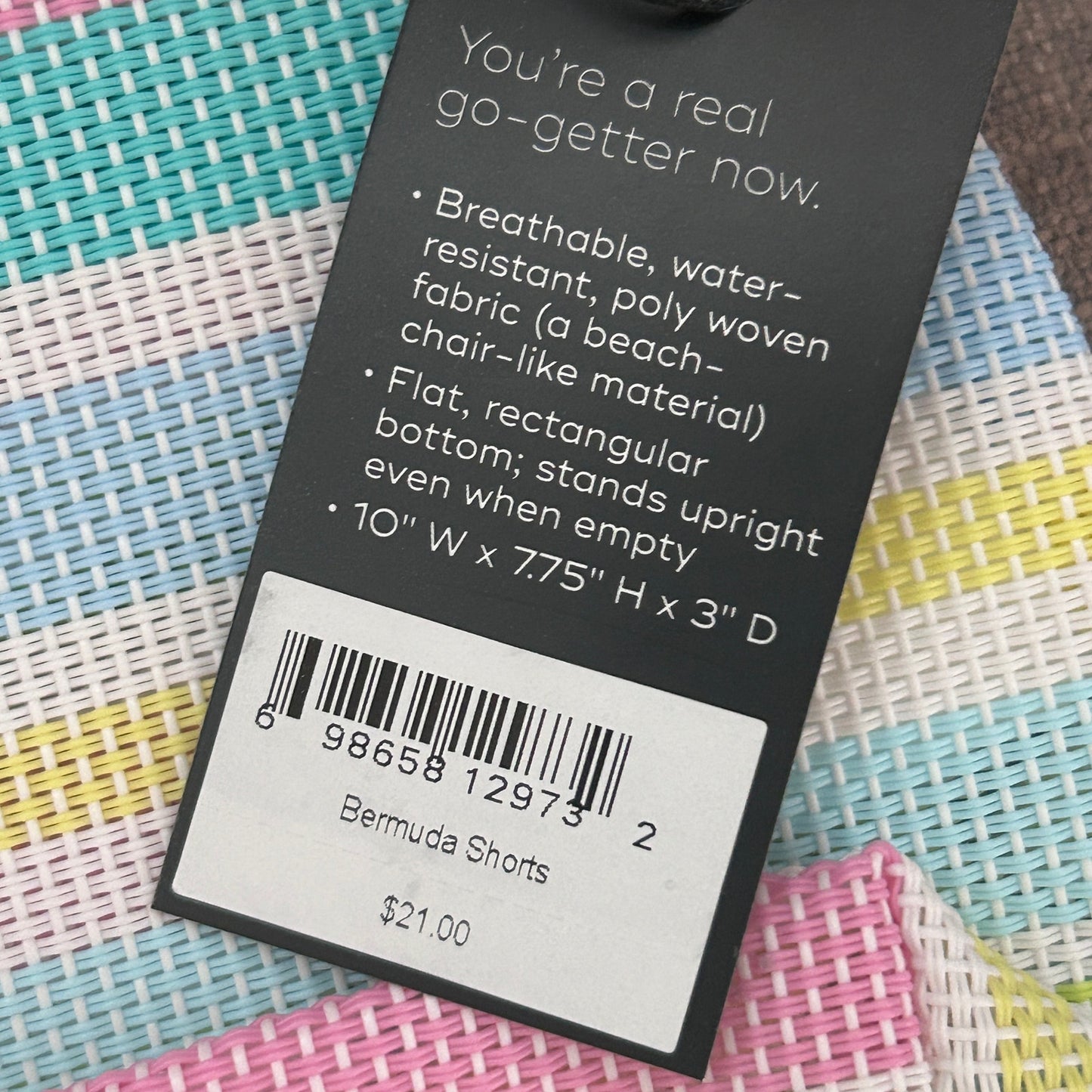 SCOUT Bags Go Getter Pastel Stripes Bermuda Shorts Zippered Pouch Clutch NEW