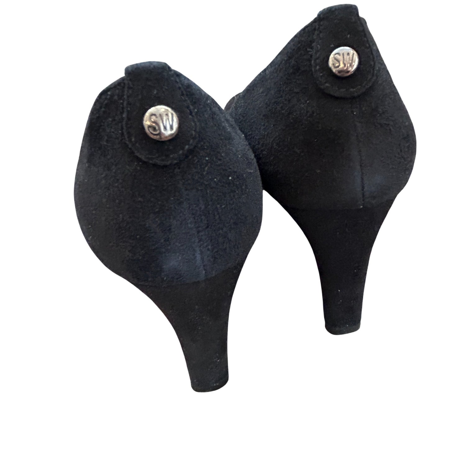 Stuart Weitzman Ponder Black Suede Pump Heel Womens Size 8