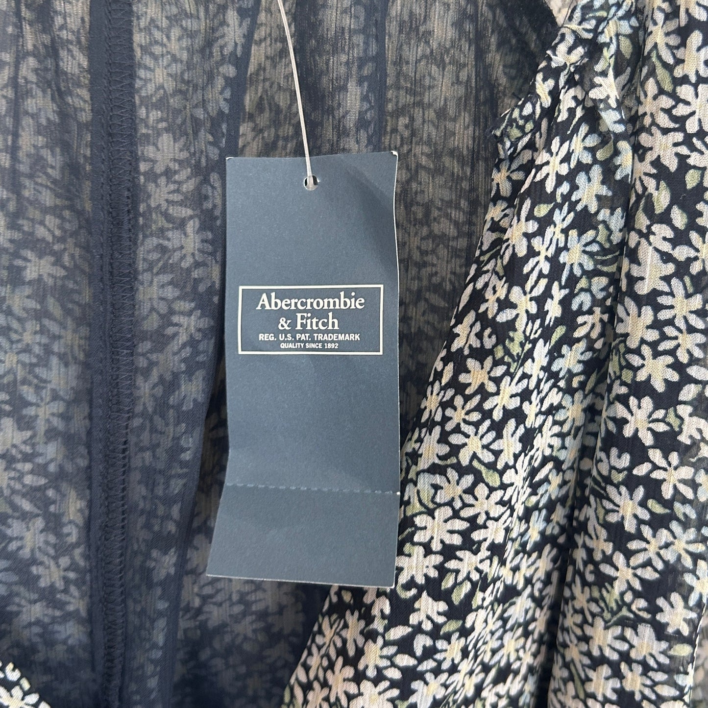 Abercrombie & Fitch Dark Blue Floral Boho Bodysuit Blouse Womens Size Medium NEW