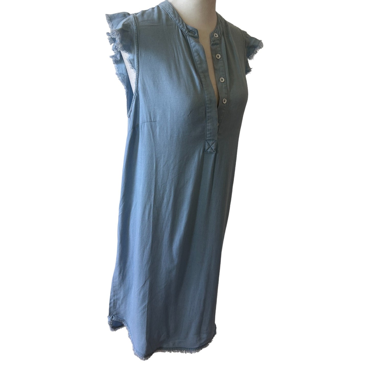Splendid NWT Light Blue Sleeveless Raw Hem Shift Dress Womens Size Small NEW