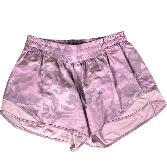 Lululemon Purple Camo Hotty Hot High-Rise Lined Short 4" Womens Size 8 Tall