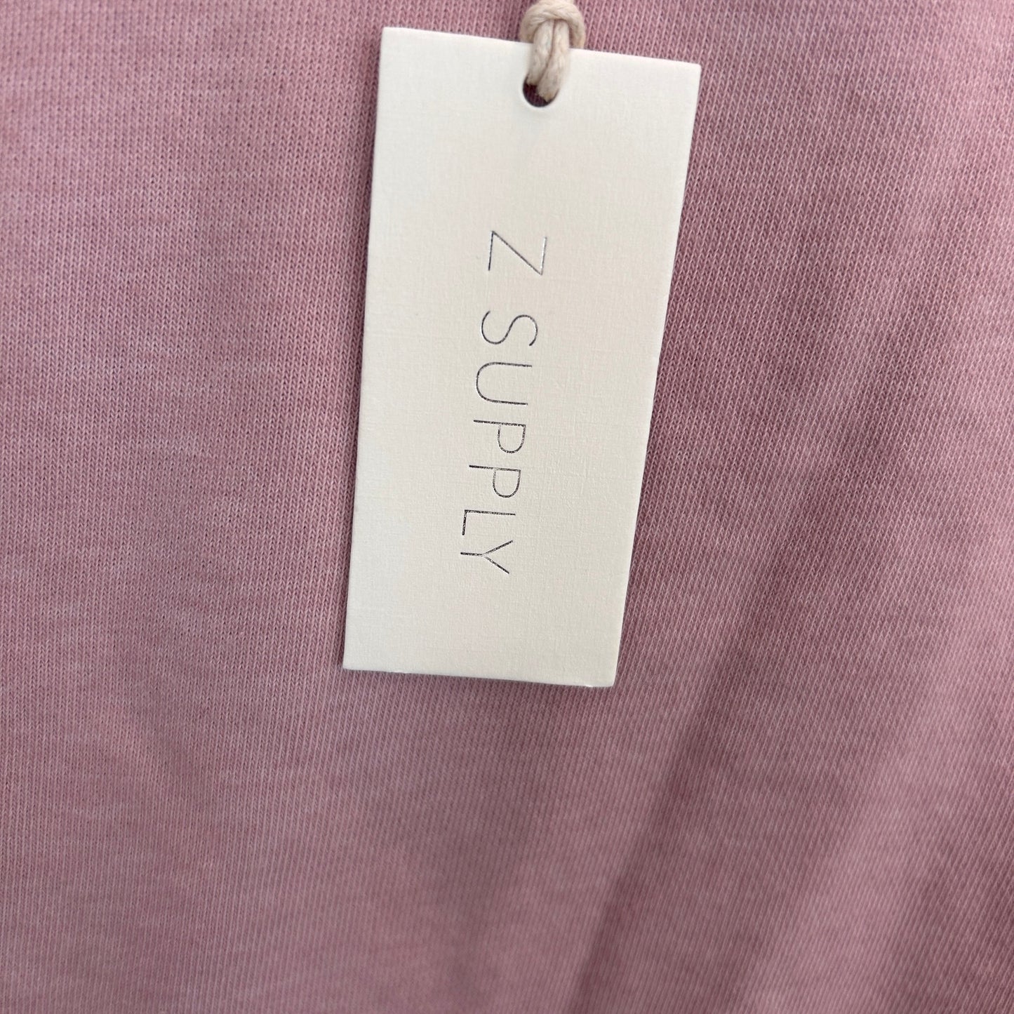 Z Supply NWT Pink Izzy Loop Terry Top Cropped Raw Hem Pullover Womens Size Small