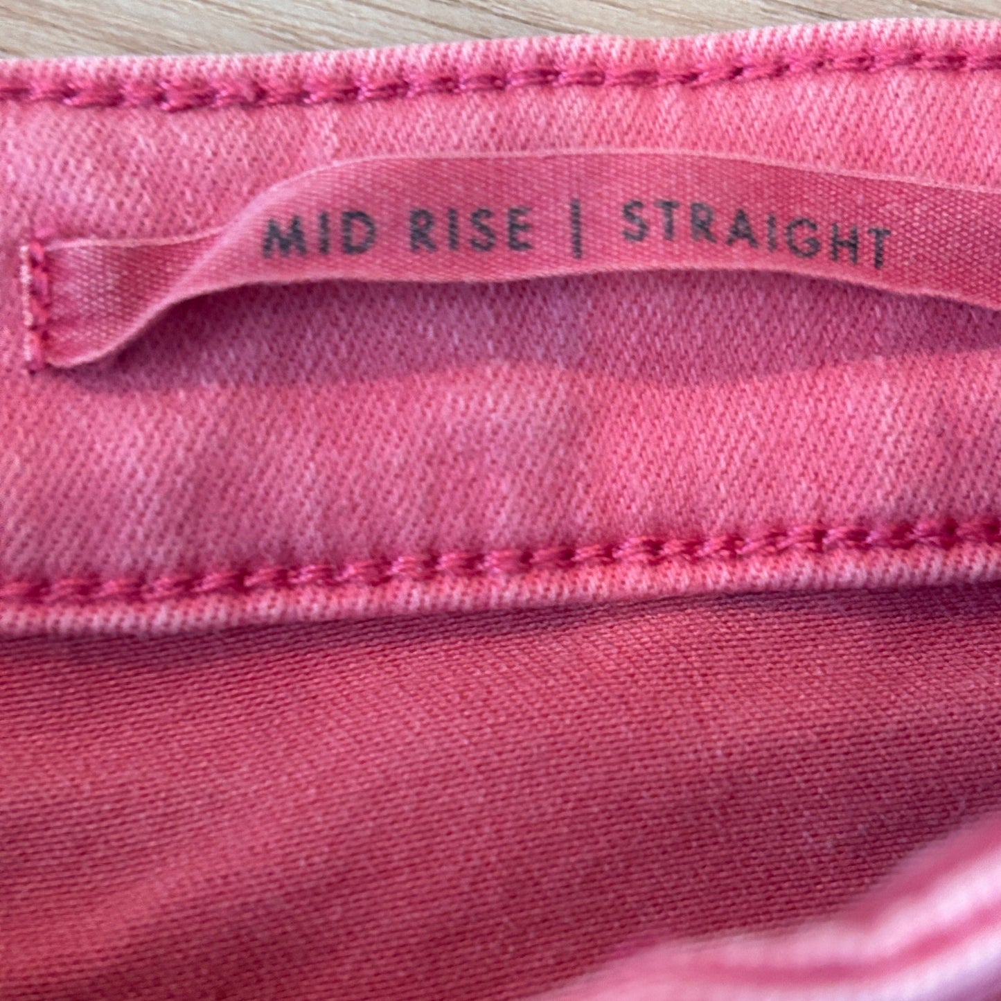 Nic + Zoe Faded Red Mid Rise Straight Jeans Womens Size 31