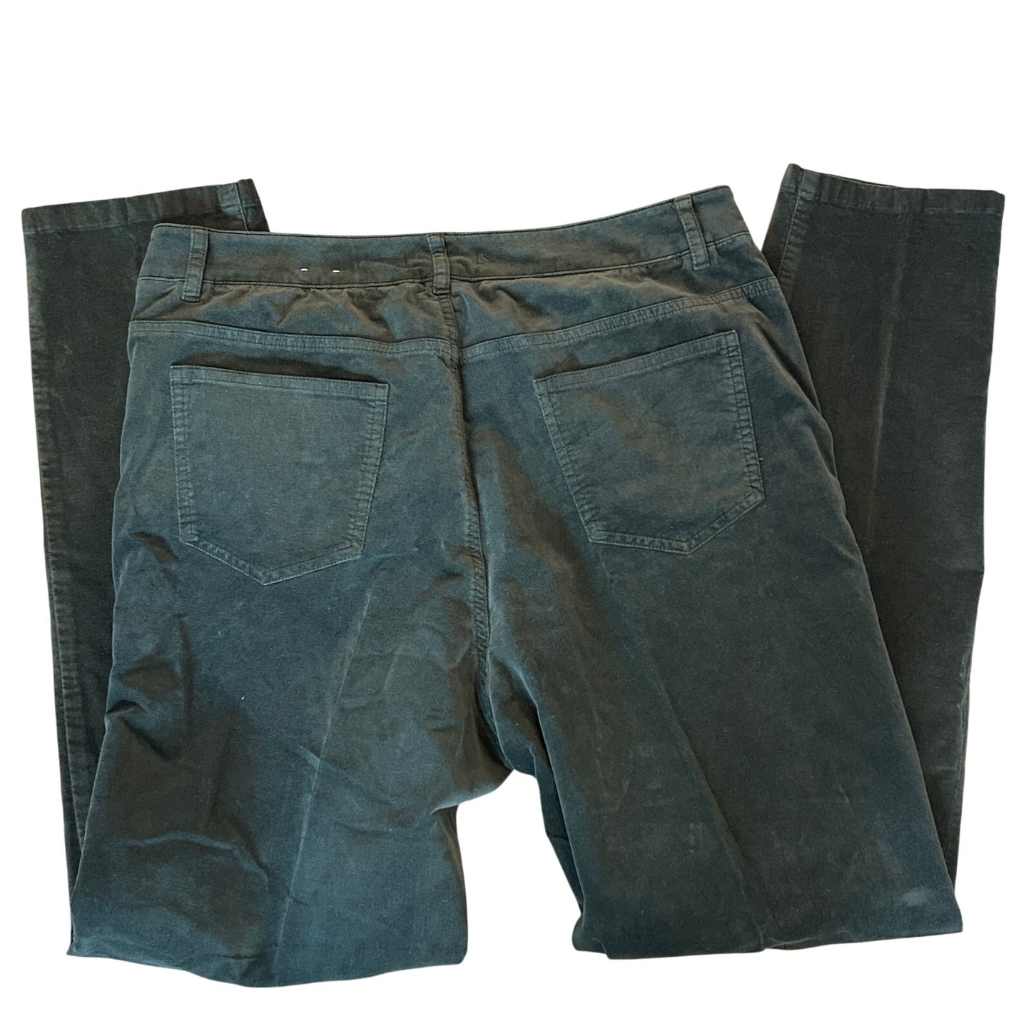 J. McLaughlin Dark Olive Mossy Green Velvet Pants Womens Size 12