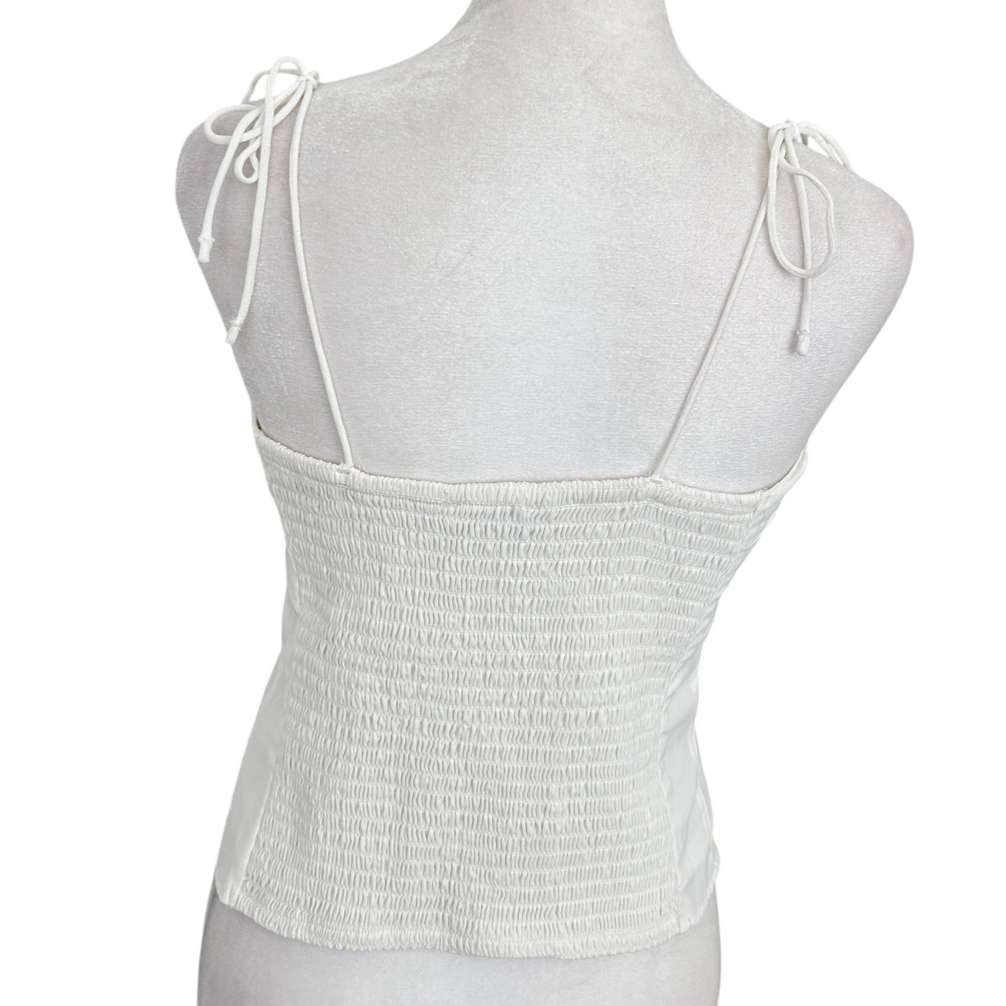 Abercrombie & Fitch White V-Neck Blouse / Tank Top Womens Size Small NEW