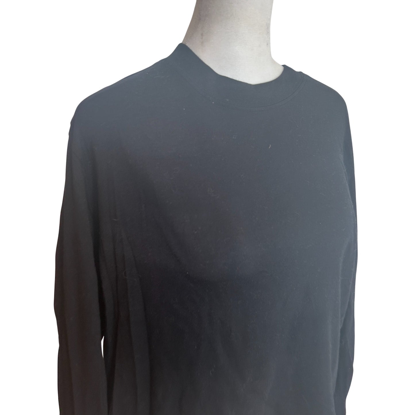 Michael Stars Black Mac High Crew Boxy Tee Long Sleeve Womens Size Medium