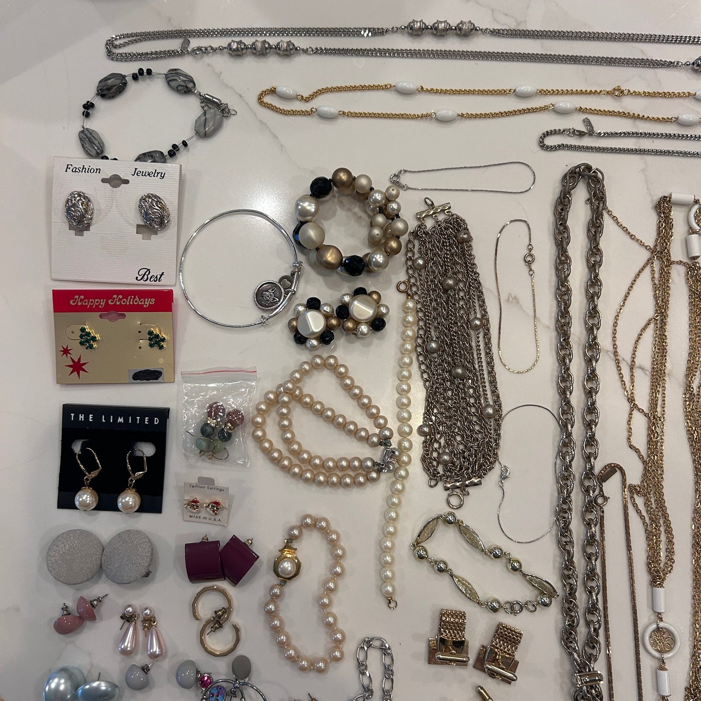 Lot Vintage Estate Sale Jewelry 80's 90's Modern Wearable Repurpose 95 Pieces