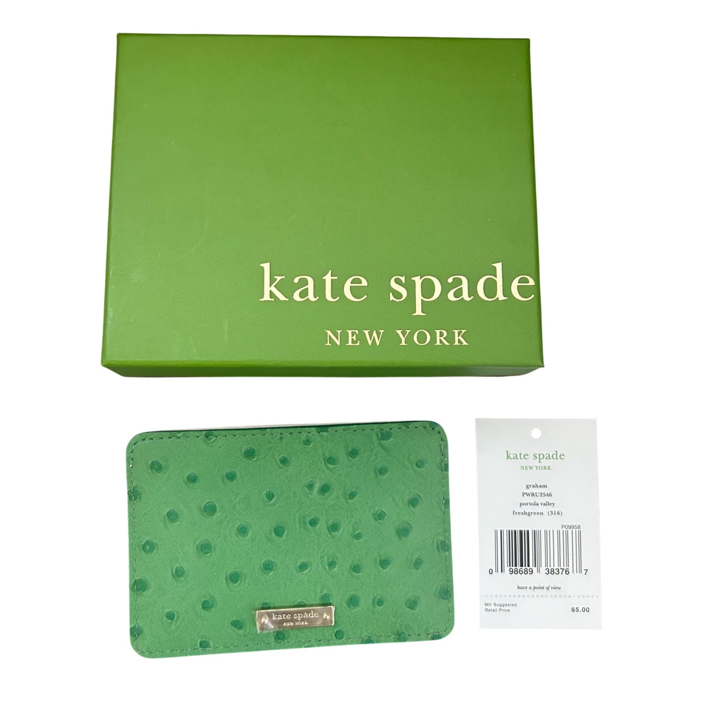 Kate Spade New York NEW IN BOX Freshgreen Graham  Leather Credit Card Holder