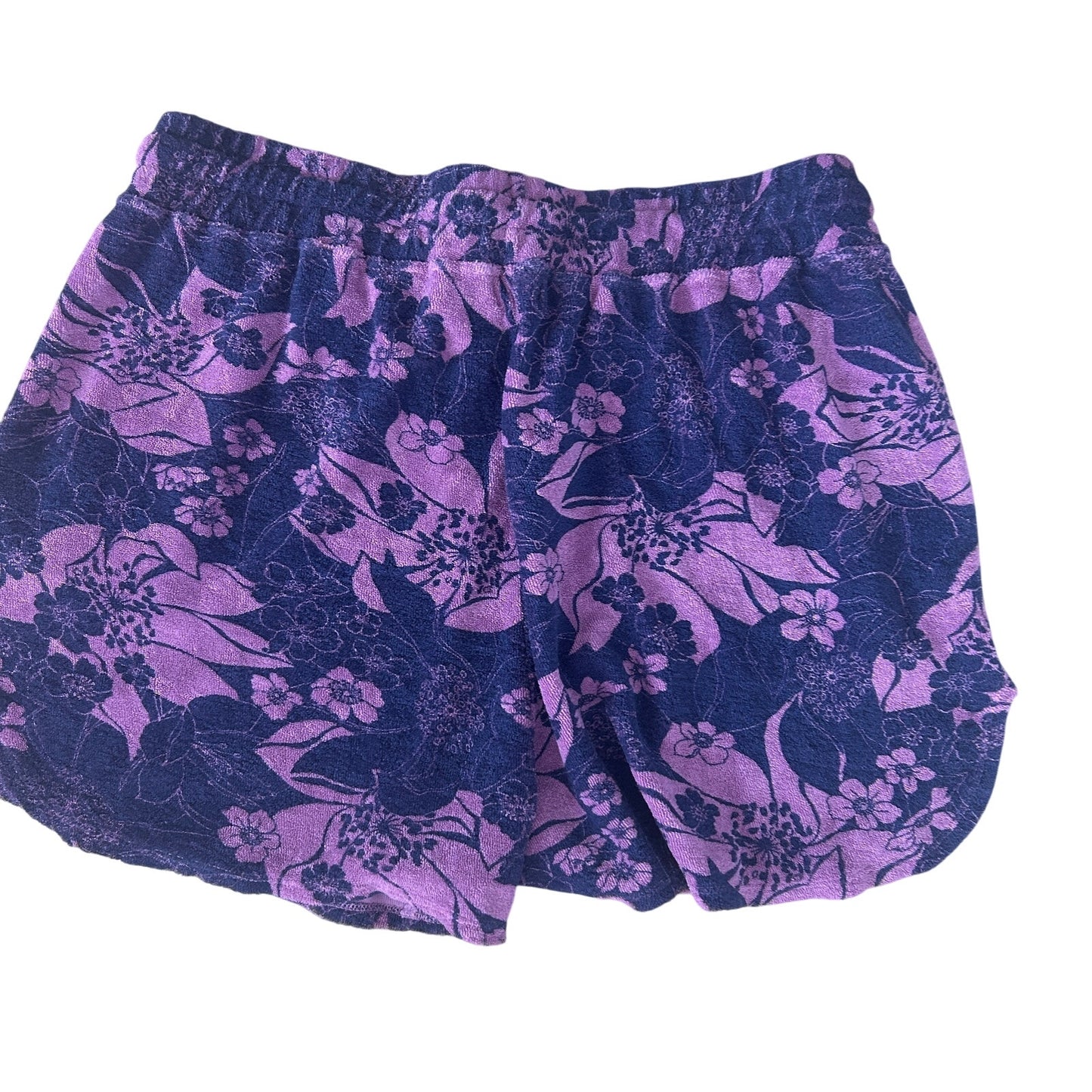 Sundry NWT Purple and Navy Blue Floral Terry Shorts Womens Size XL NEW