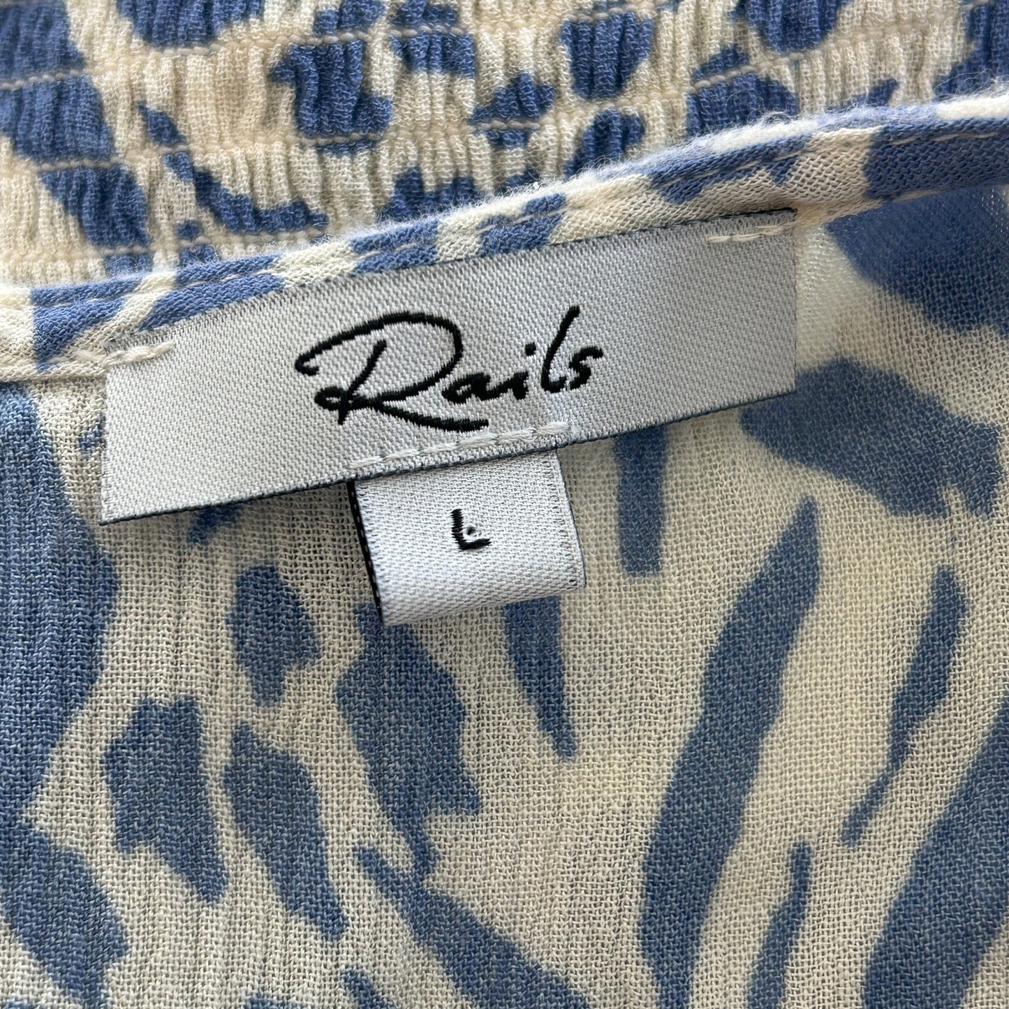 Rails Blue and Ivory Inez Mixed Animal Print Dress Womens Size Large
