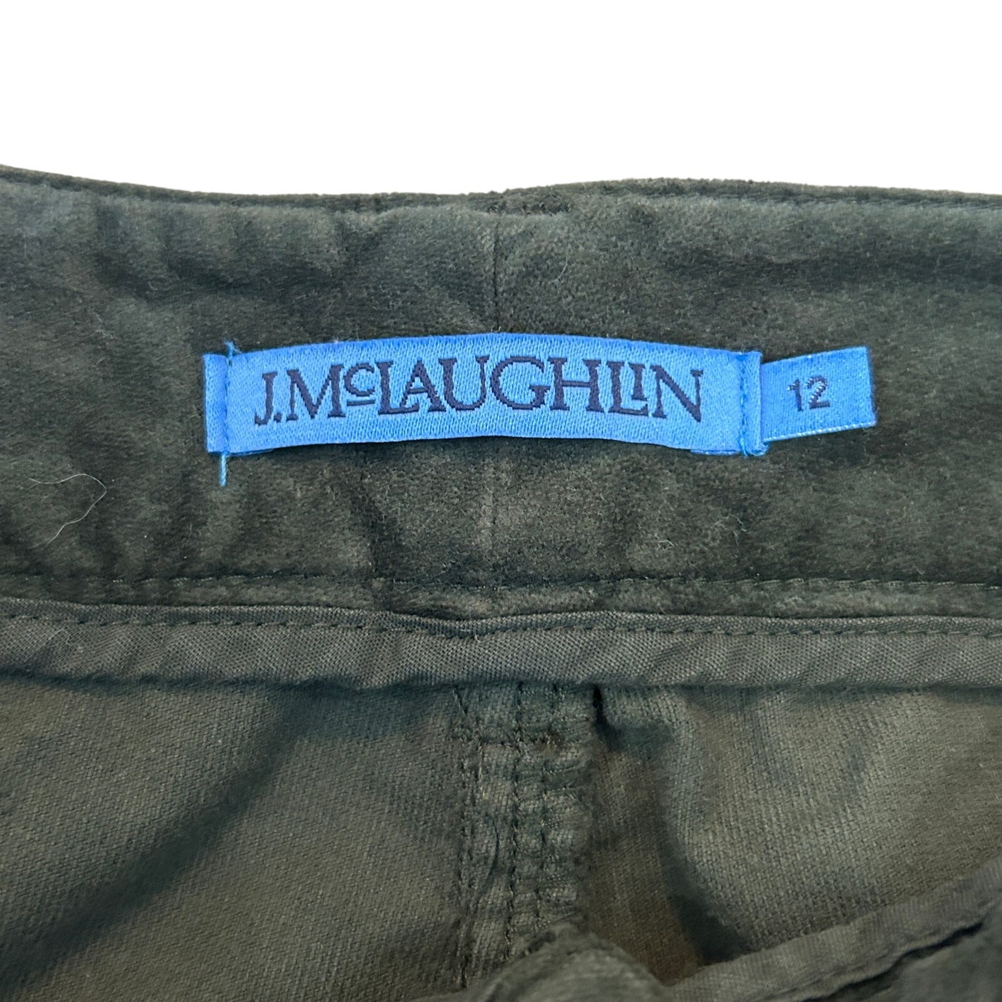 J. McLaughlin Dark Olive Mossy Green Velvet Pants Womens Size 12