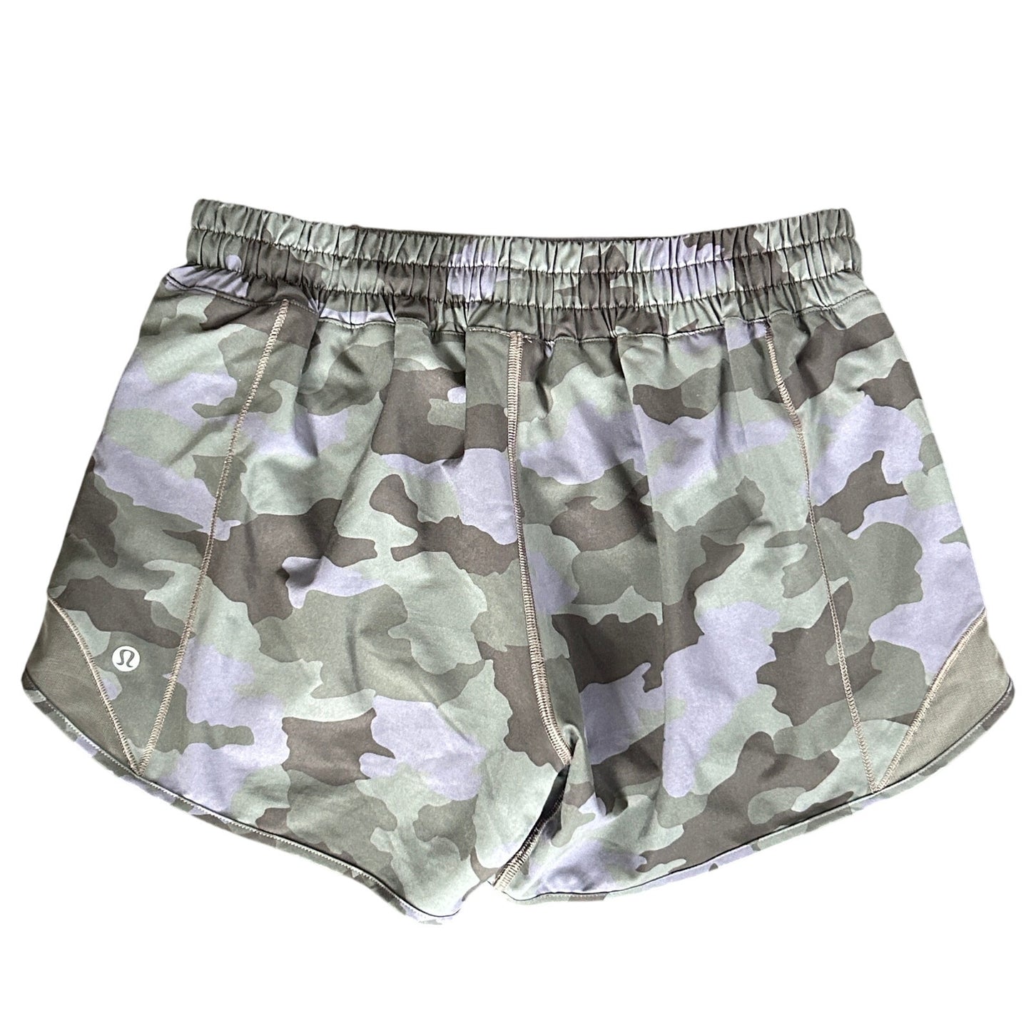Lululemon Green, Purple Camo Hotty Hot High-Rise Short 4" Womens Size 8 Tall