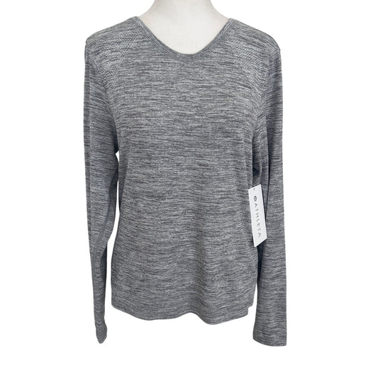 Athleta NWT Heather Gray In Motion Seamless Long Sleeve Top Womens Size Small