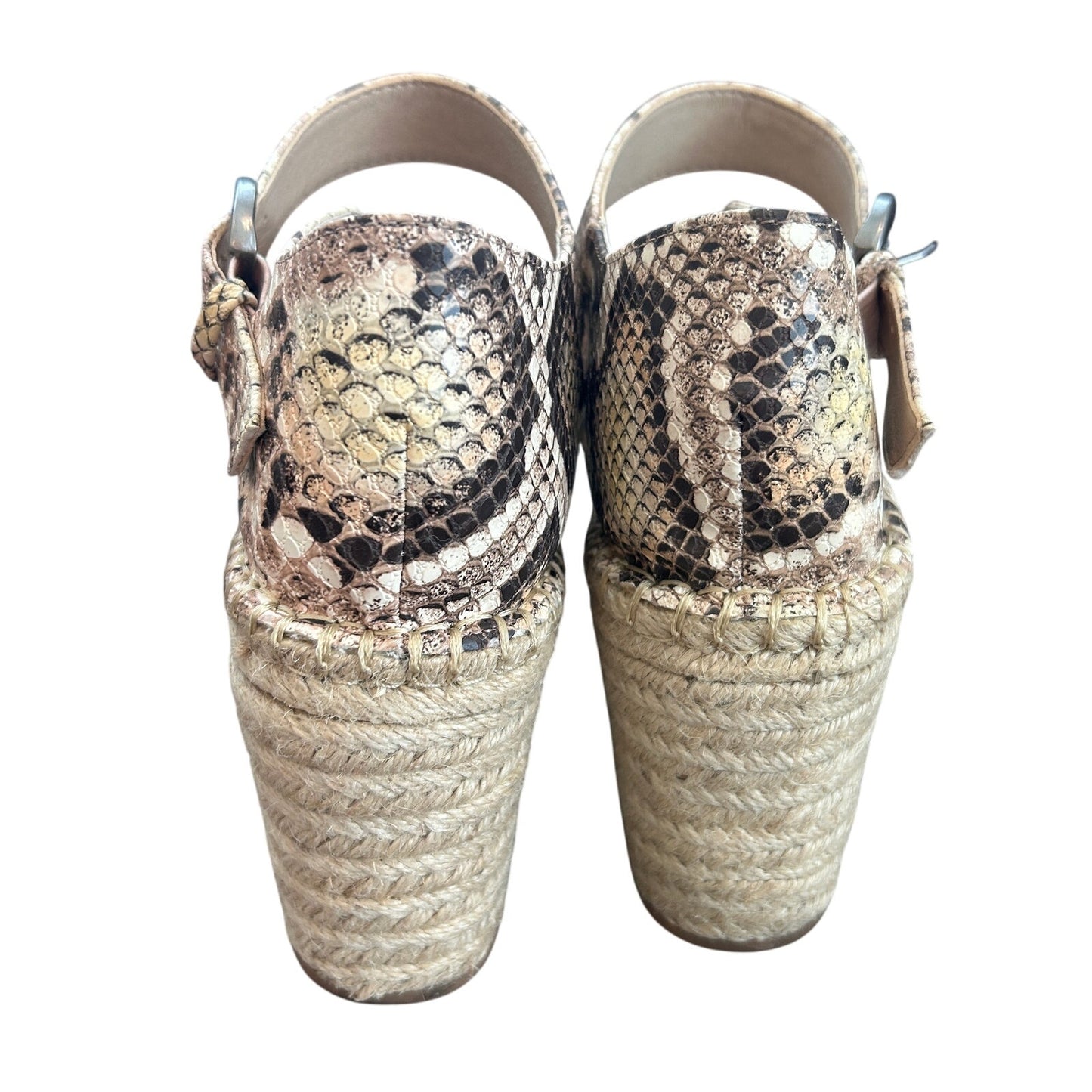 Coconuts by Matisse Flirty Natural Snake Skin Platform Wedge Sandal Size 8.5