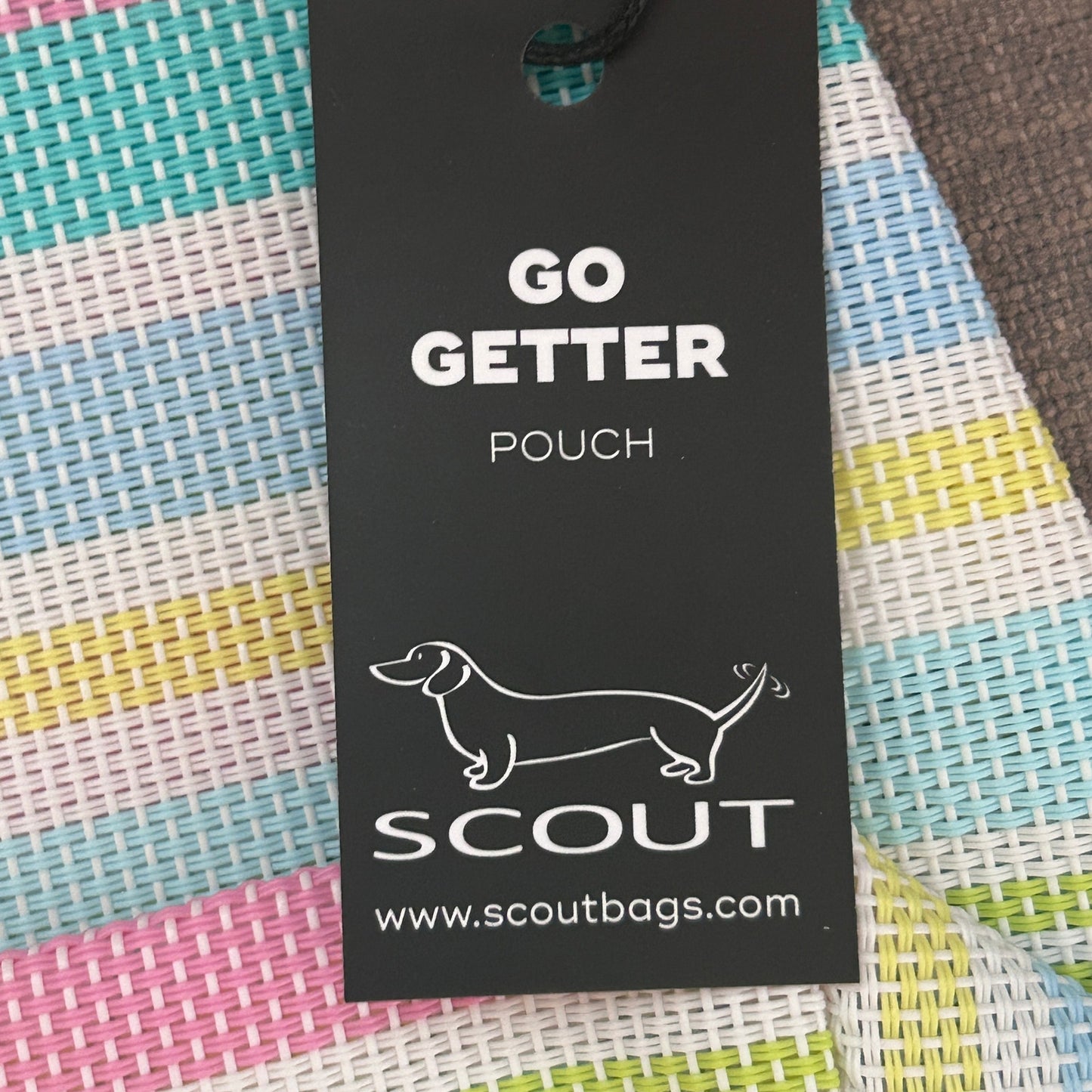 SCOUT Bags Go Getter Pastel Stripes Bermuda Shorts Zippered Pouch Clutch NEW