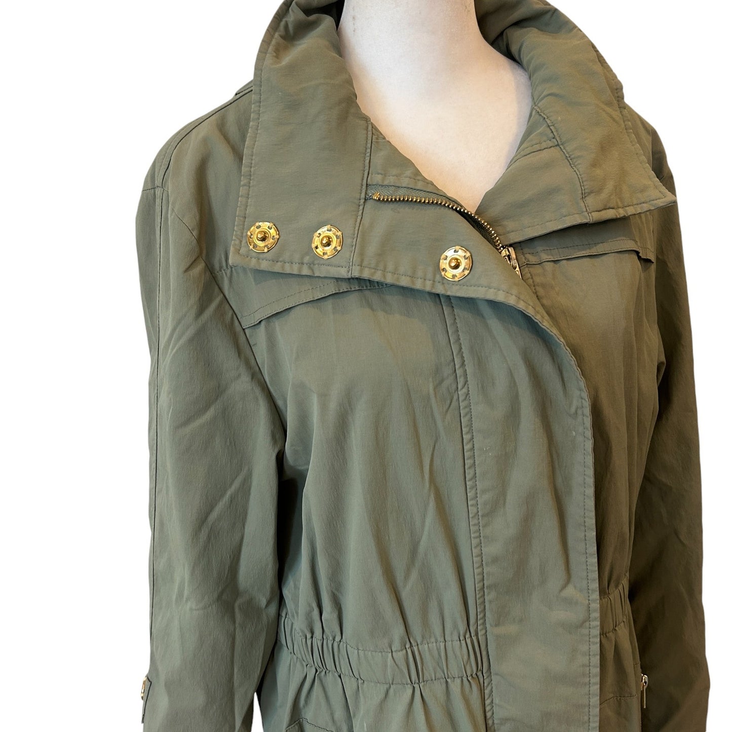 Ciao Milano Tess Olive Green Water Resistant Rain Jacket Women's Size Medium