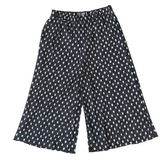 Anthropologie Black, White Wide Leg Cropped Palazzo Pant Womens Size Medium