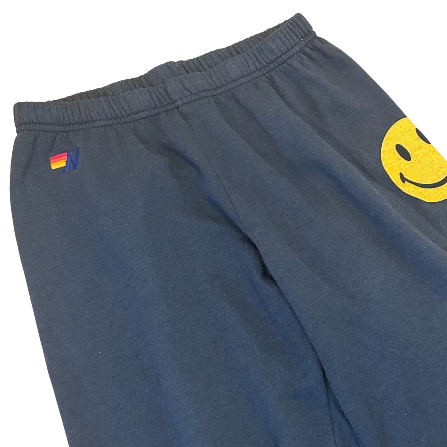 Aviator Nation Dark Gray Smiley 2 Sweatpants Womens Size Large