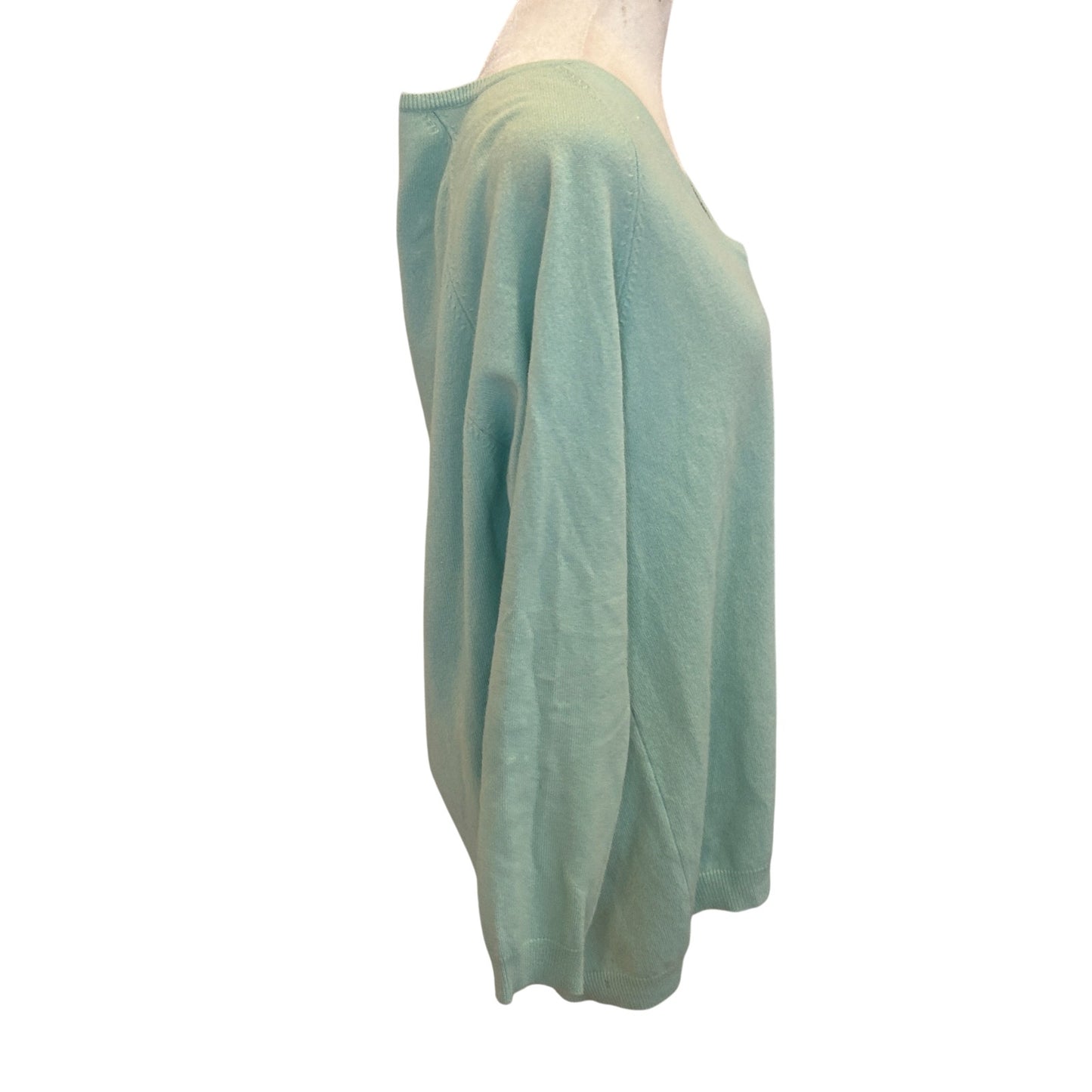 J McGlaughlin Light Blue V-Neck Long Sleeve Cashmere Sweater Womens Size Large