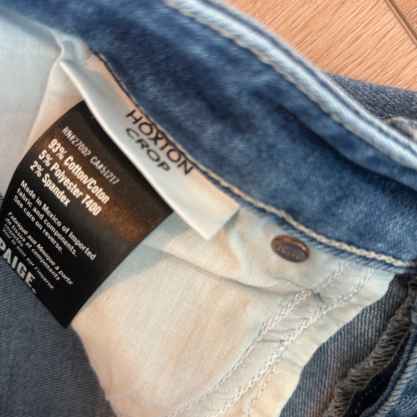 Paige Jeans Hoxton Crop Medium Wash Raw Hem Cropped Jeans Womens Size 29