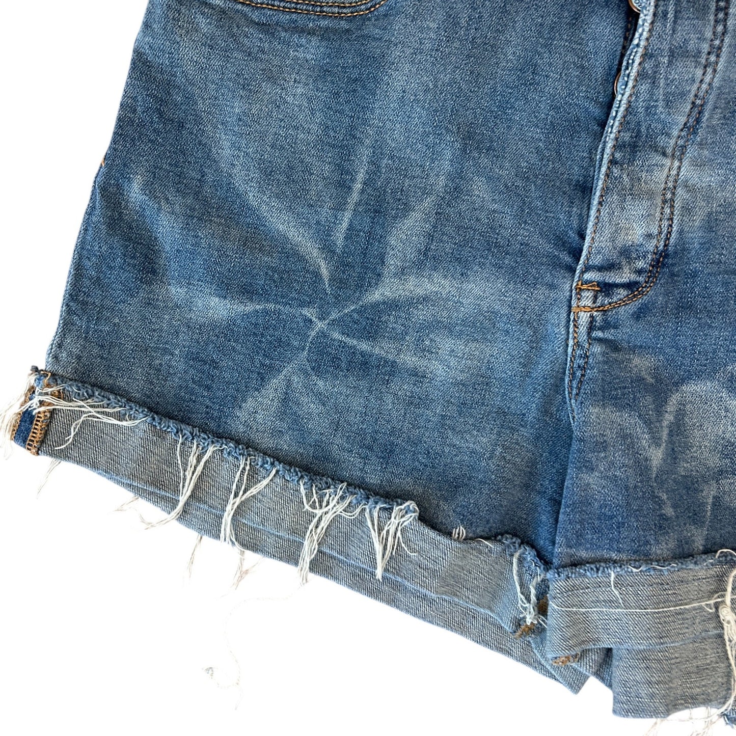 Pilcro Anthropologie Denim Cuffed High Rise Denim Shorts Womens Size 31