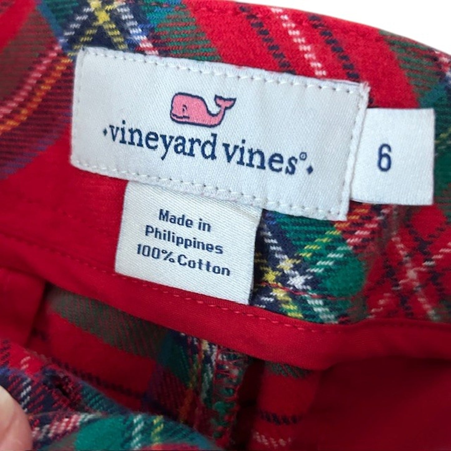 Vineyard Vines Red Tartan Plaid Ankle Cocktail Pants Womens Size 6
