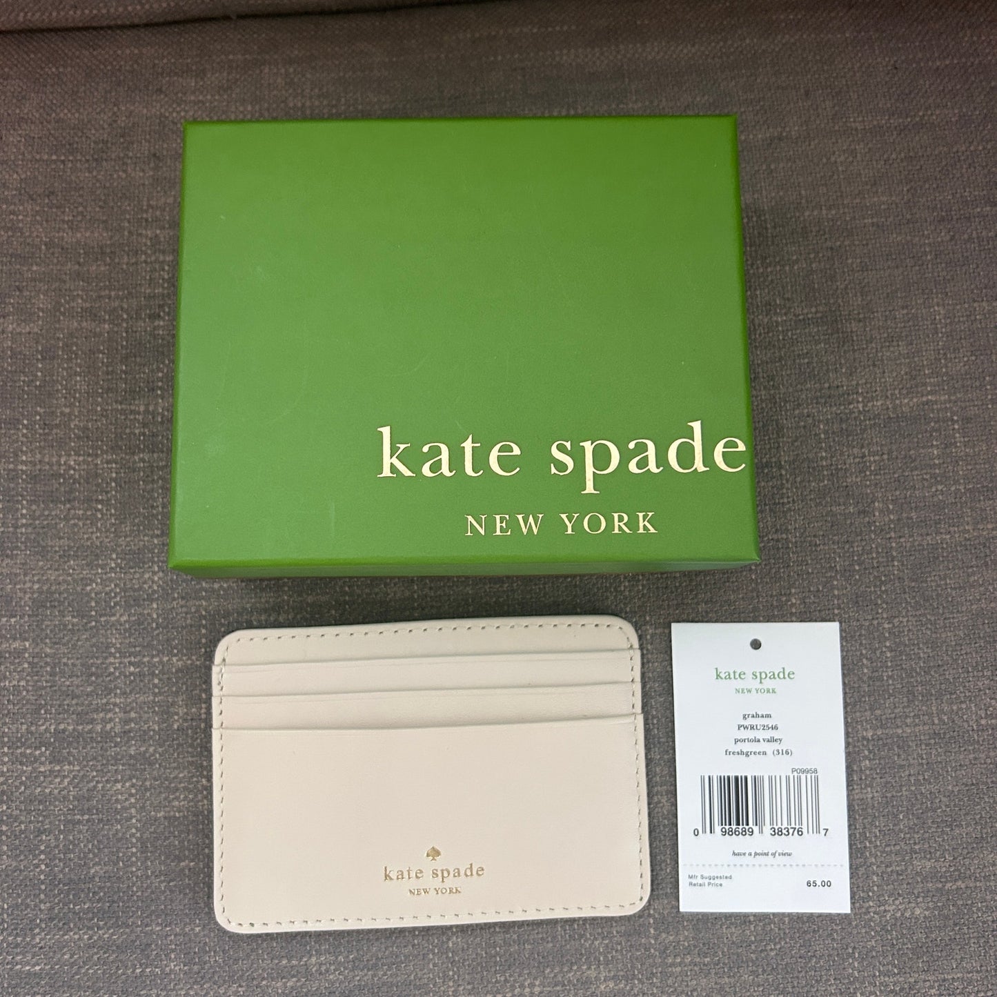 Kate Spade New York NEW IN BOX Freshgreen Graham  Leather Credit Card Holder