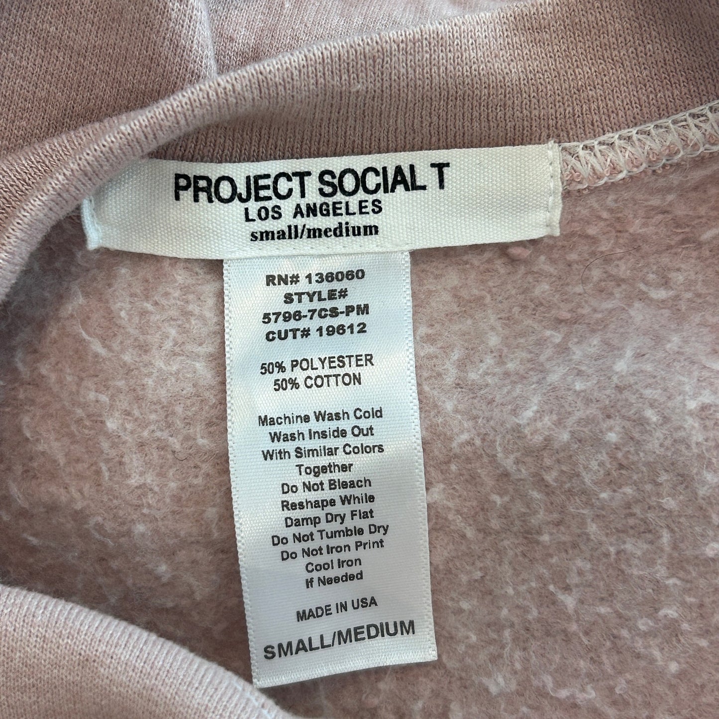 Project Social T LA Champagne Pullover Sweatshirt Womens Size Small / Medium