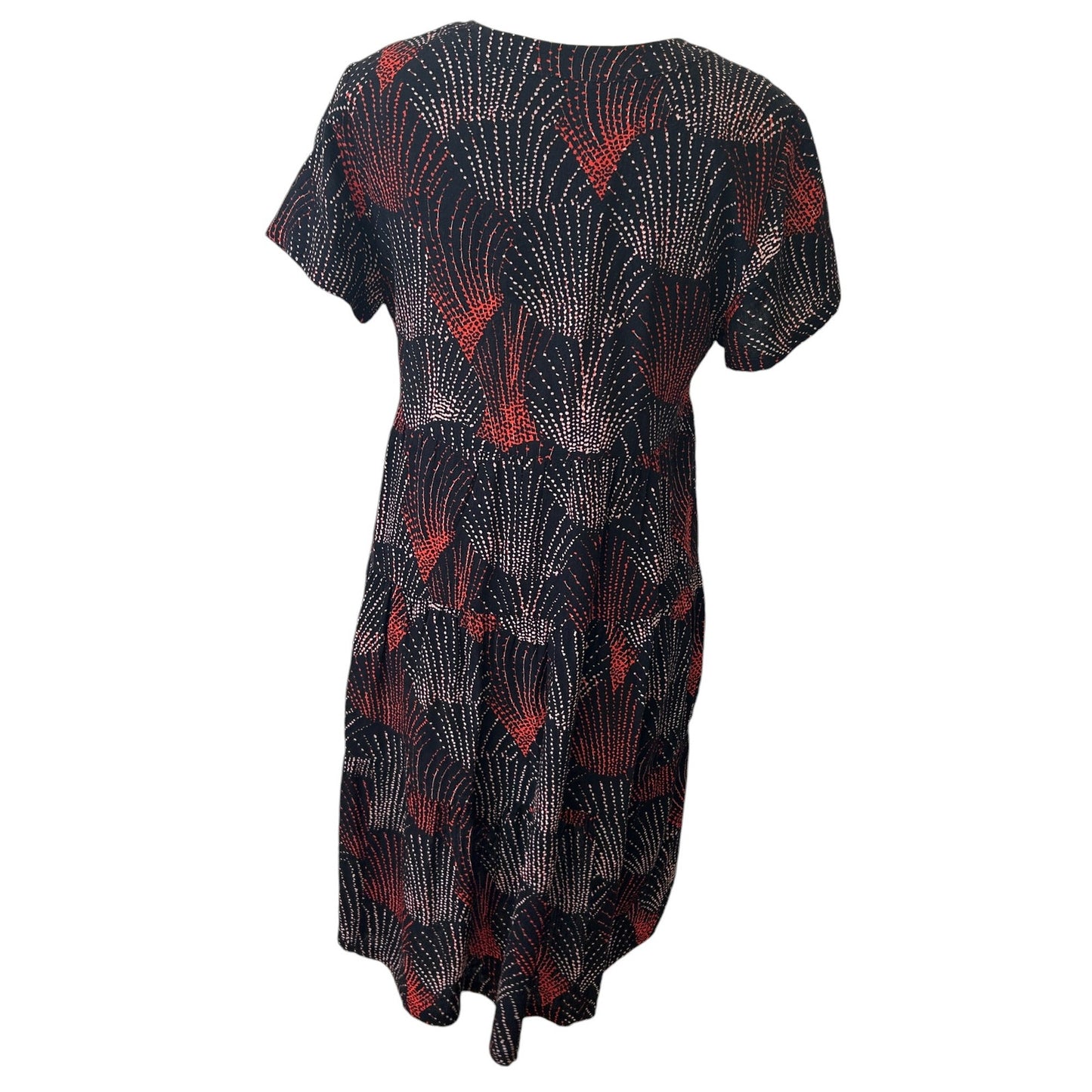 Anthropologie Maeve Tania Tiered Dress Black, Orange Womens Size XS Petite NEW