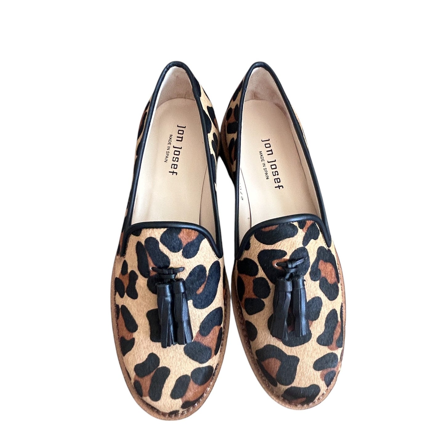 Jon Josef Lug Soled Tassled Loafer Gogo Leopard Womens Size 8 NEW IN BOX