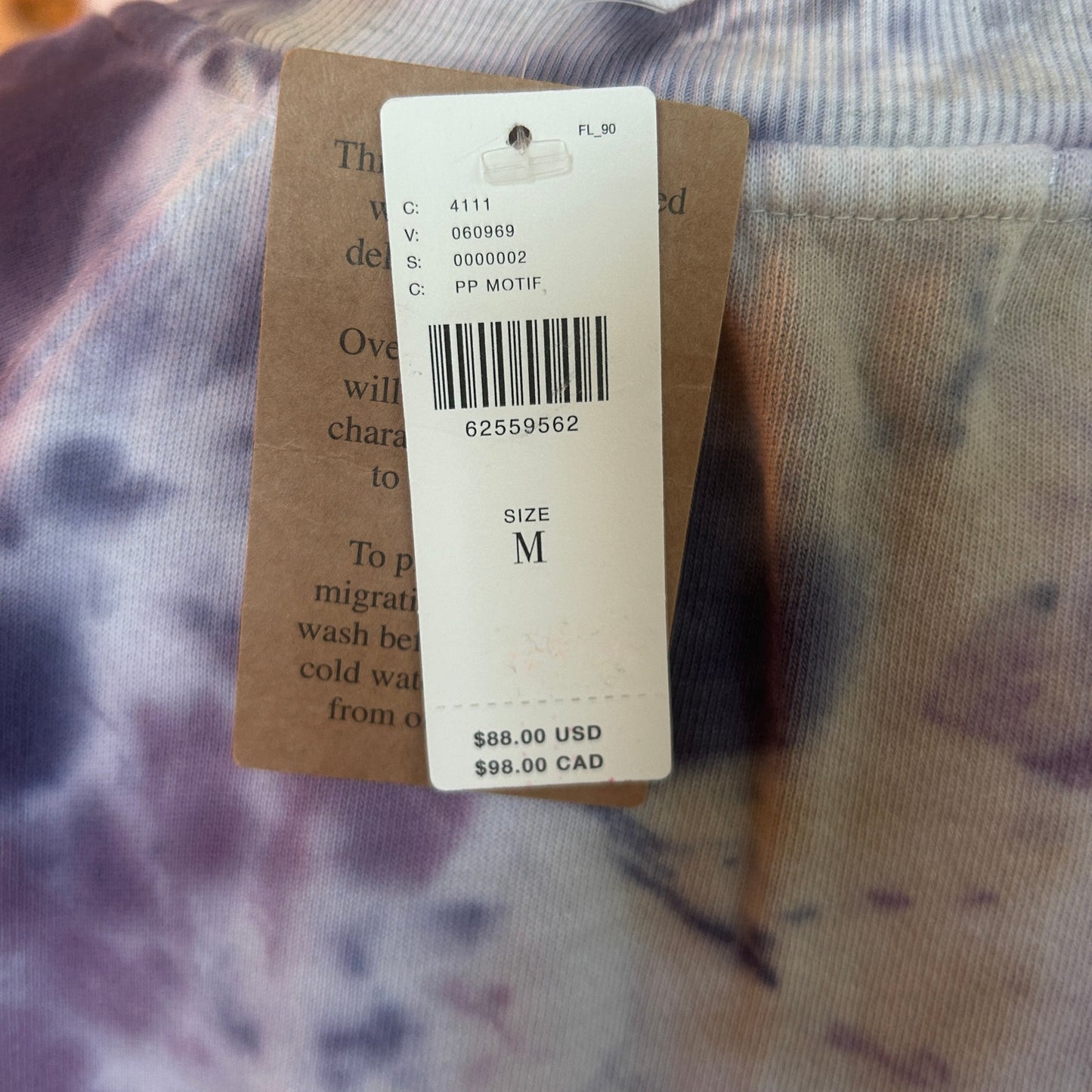 Anthropologie T.LA Purple Tie Dye Ruffled Sleeveless Top Womens Size Medium NEW