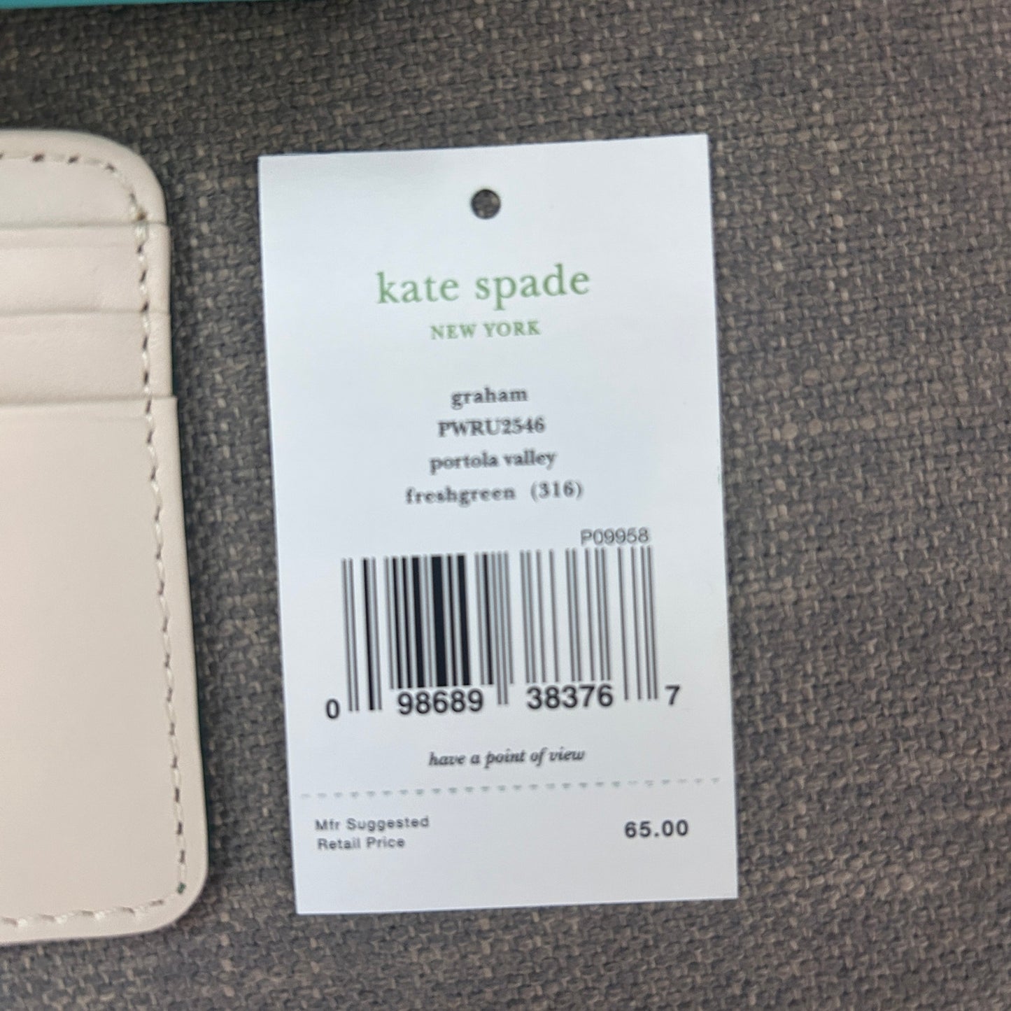 Kate Spade New York NEW IN BOX Freshgreen Graham  Leather Credit Card Holder
